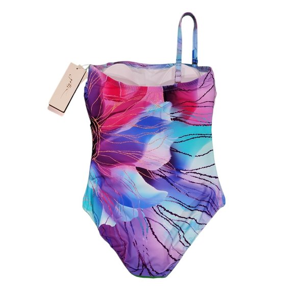 Gottex Women's Standard Golden Blossom Bandeau One Piece Sz 8 - Picture 4 of 5